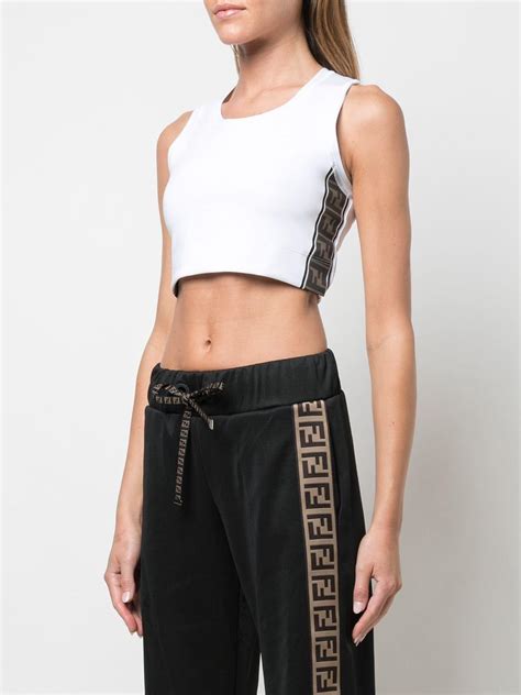 fendi white sleeveless crop top|fendi crop tops.